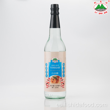 Botella de vidrio de 625 ml de vinagre de arroz blanco